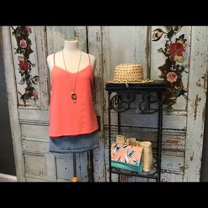 Beautiful REVERSIBLE Red & Coral Top